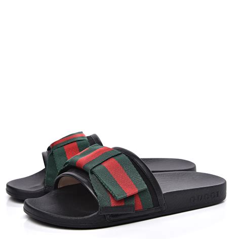 gucci satin web bow slide sandals|men's interlocking g slide sandal.